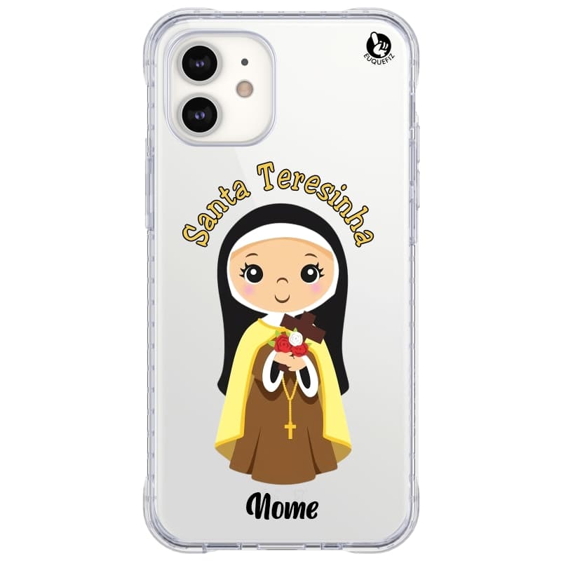 Capinha de Celular Santa Teresinha - Personalizada com Nome Diversos Celulares