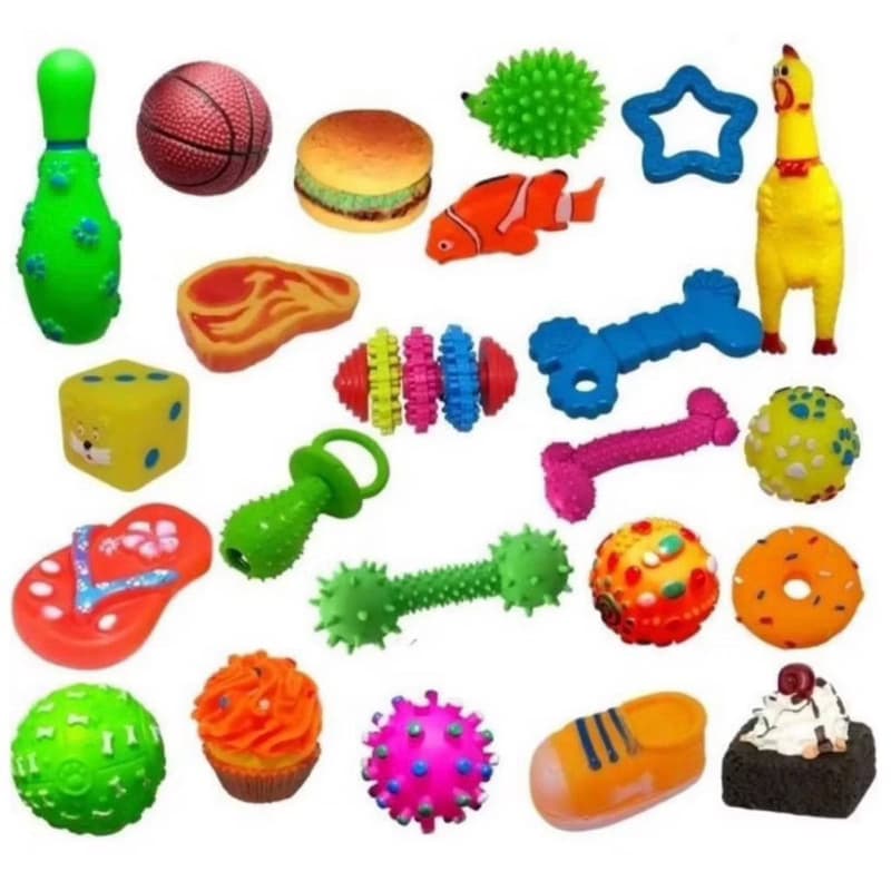 Kit com 7 Brinquedos Mordedores Para Cães Cachorros