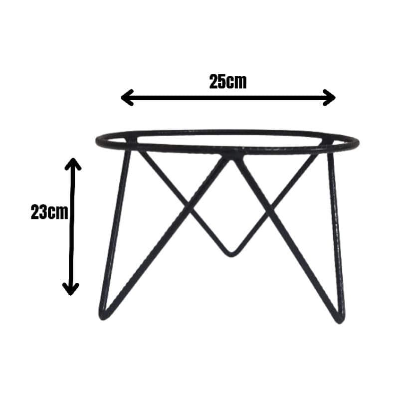 suporte para vasos de plantas em ferro tripé 26cmx23cm
