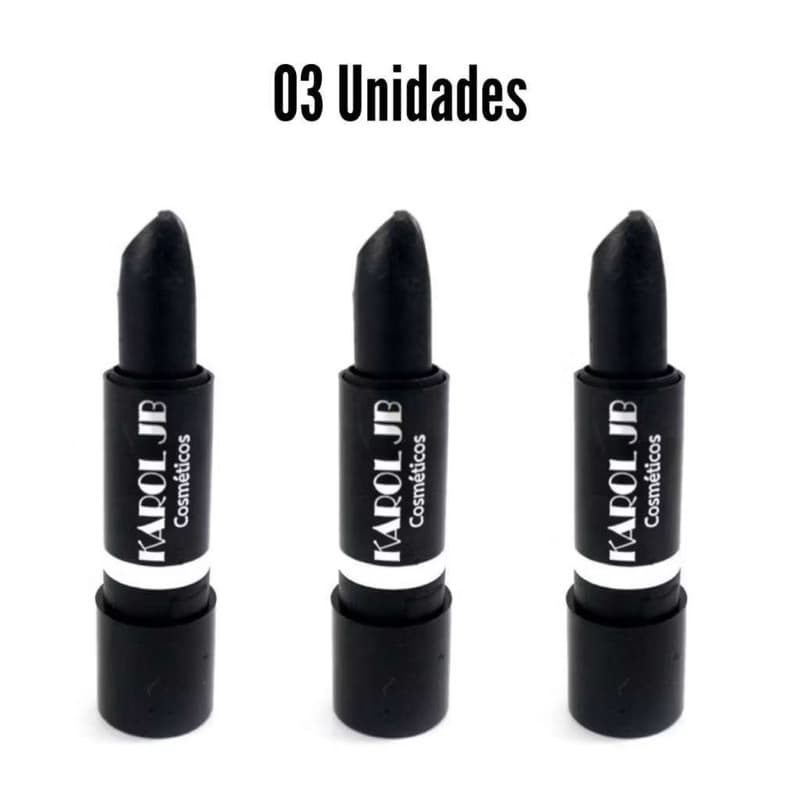 Batom Preto para Halloween no labial ou rosto 3,5g