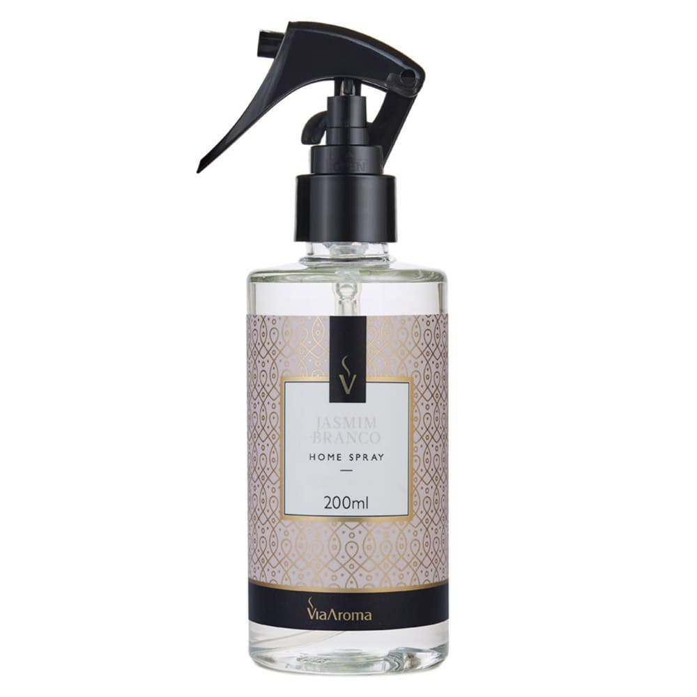 Home Spray Jasmim Branco Via Aroma 200ml Perfume de Casa Antimofo