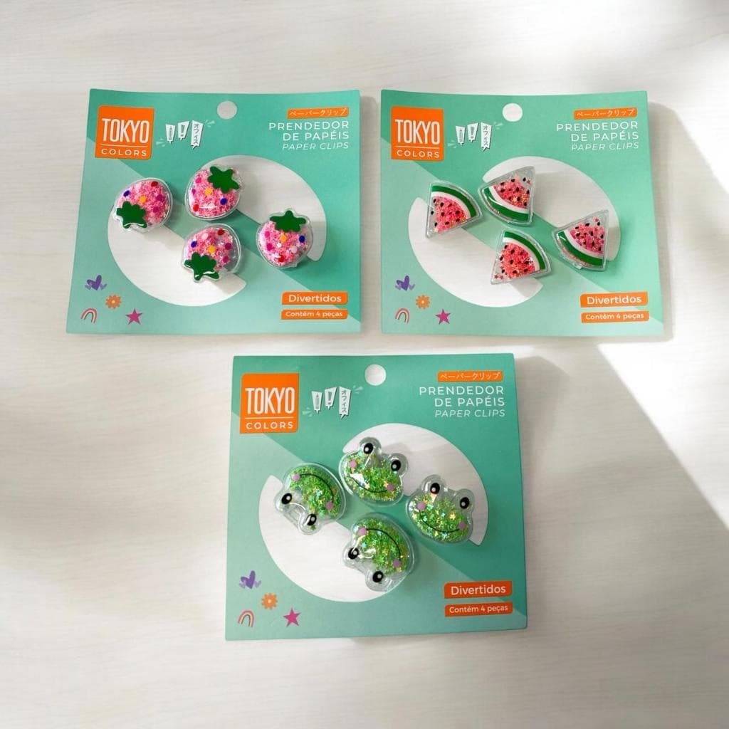 KIT  Prendedor de Papel  Multiarte MODELO SORTIDOS-(1 Cartela C/4)