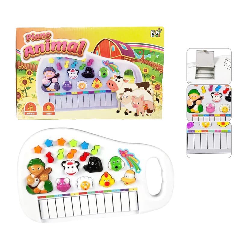Piano Teclado Animal Infantil Sons Eletrônico 12 Teclas