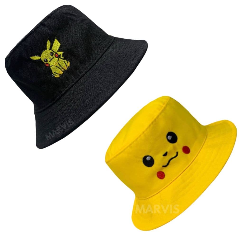 CHAPEU BUCKET BONE POKEMON PIKACHU INFANTIL ADULTO SOL PRAIA UNISEX