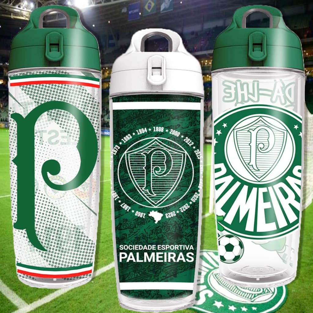 Garrafa De Água Palmeiras Squeeze Para Esportes Academia Escola Produto Oficial 600ml