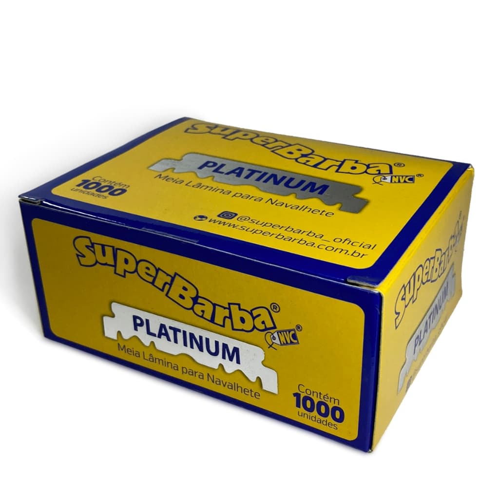 Lâmina de barbear Super Barba cortada kit com 10 caixinhas com 100 metades total de 1000 unidades cortadas