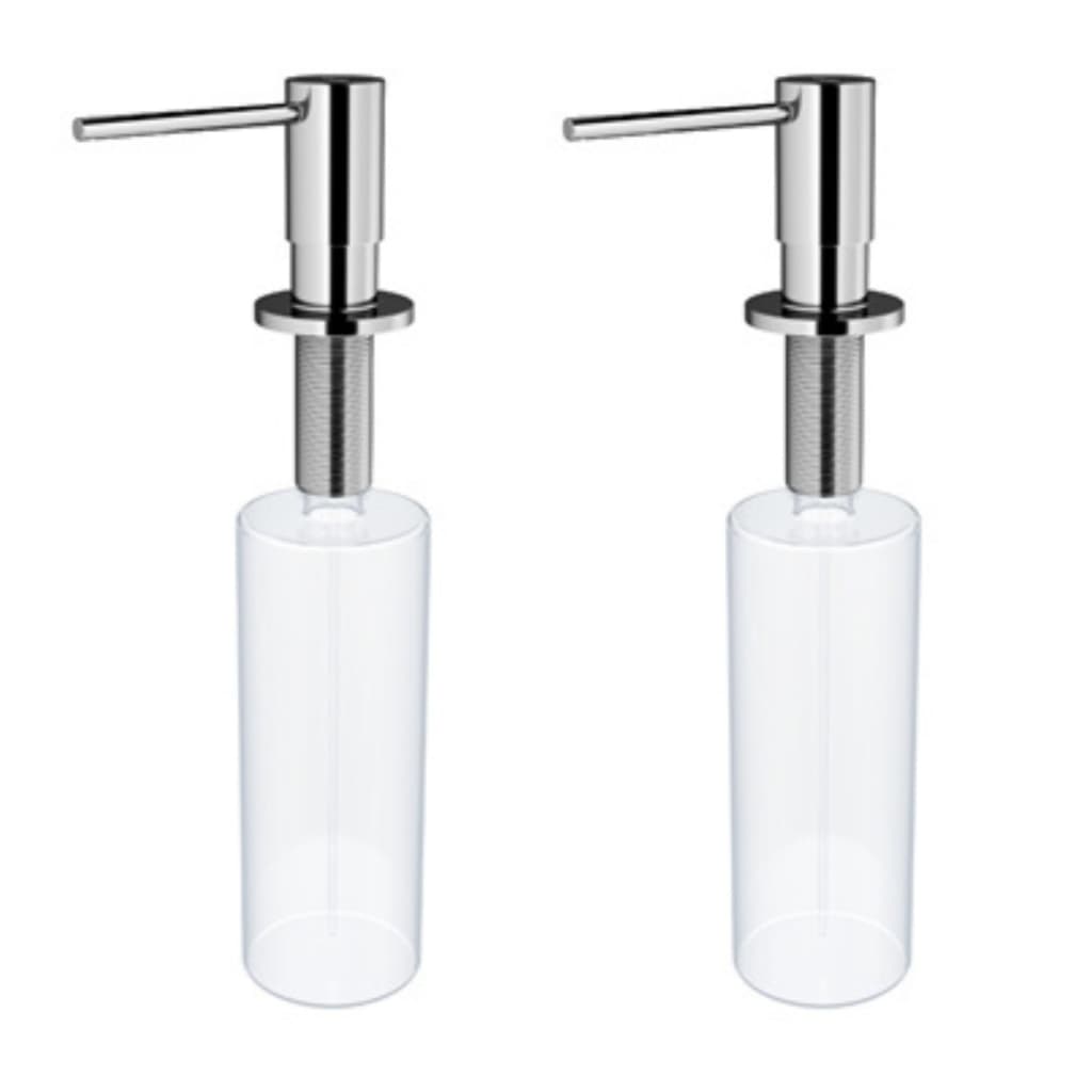 Kit 2 Dispenser De Detergente Embutir Sabão 500ml Aço Cor Inox Docol Massima