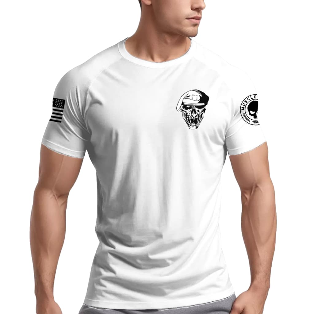 Camiseta Dry Fit Original Masculina Nova Caveira Militar Academia Muscle Fit