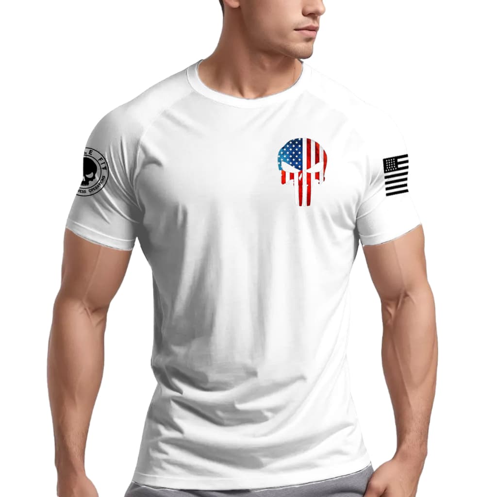 Camiseta Dry Fit Original Masculina Nova Caveira EUA USA Academia Muscle Fit