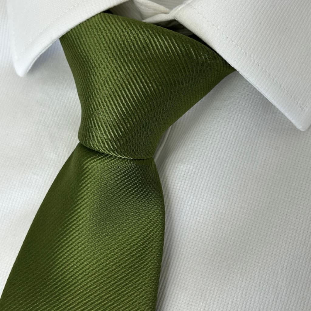 Gravata Verde Oliva Claro Riscadinha Semi Slim e Slim Masculina