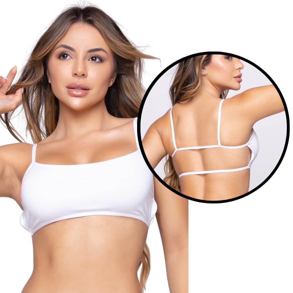 Kit 3 Top Cropped Costa Nua Faixa Fitness Alcinha Sem Bojo Moda Gringa Blogueira Verão