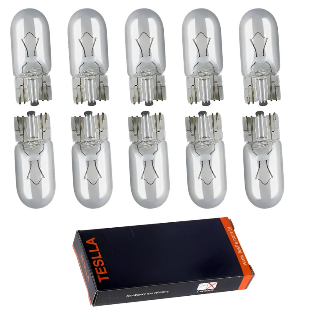 Kit 10 Lâmpada Comum 12v W5w Esmagada Pingão  T10 Tesla 2825