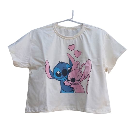 Cropped Feminino Camiseta Personagem Stitch  Blusa Feminina Roupa feminina