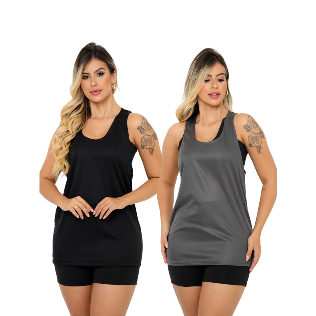 Kit 2 Regatas Estilo Nadador Moda Fitness Academia