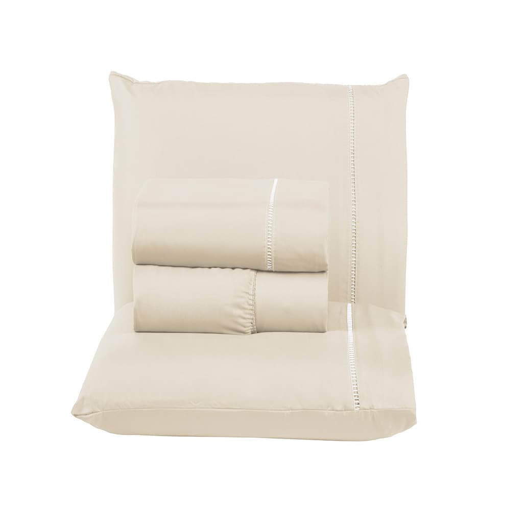 Jogo de Lençol Cama King 4 Peças Ponto Palito 400 Fios