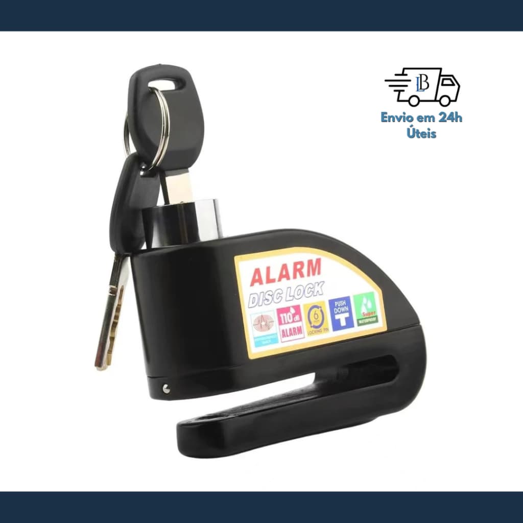 Cadeado Antifurto para Moto - Trava Disco com Alarme Universal