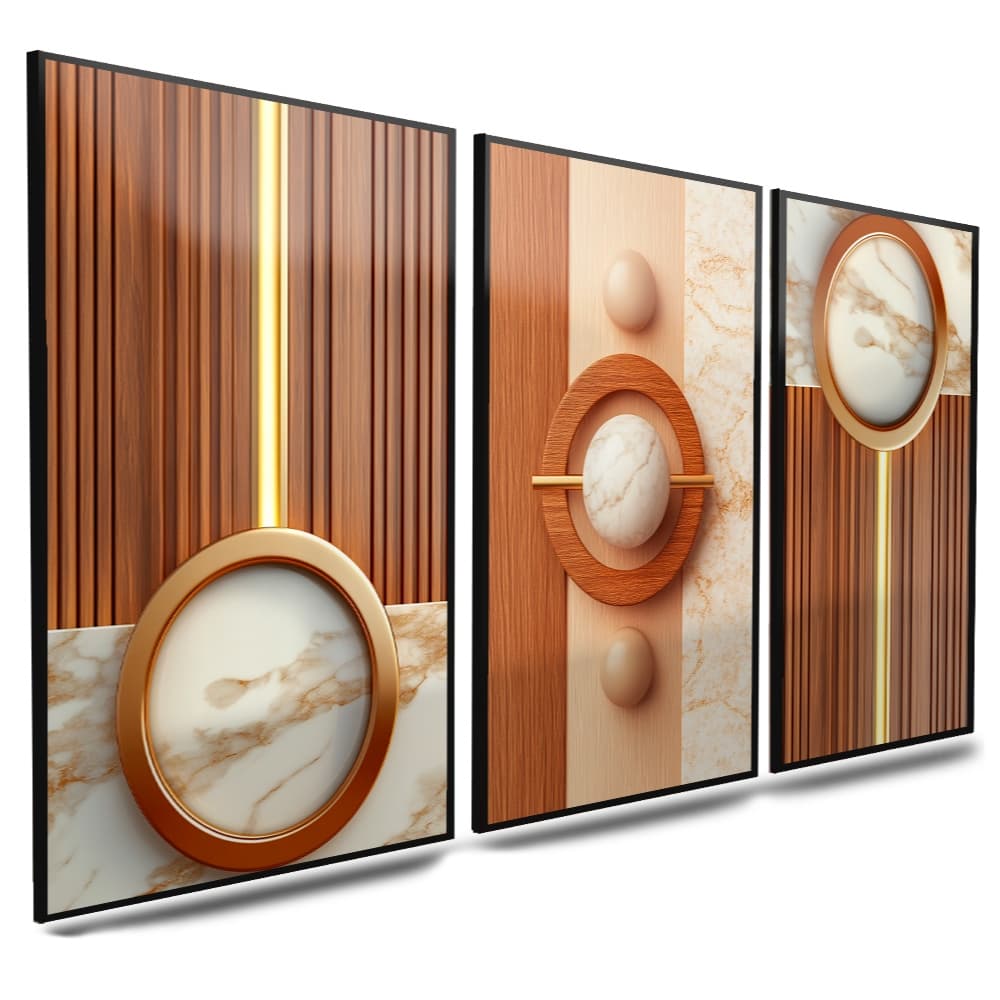 Quadro decorativo abstrato geométrico linhas formas madeira para sala quarto cozinha restaurante HD