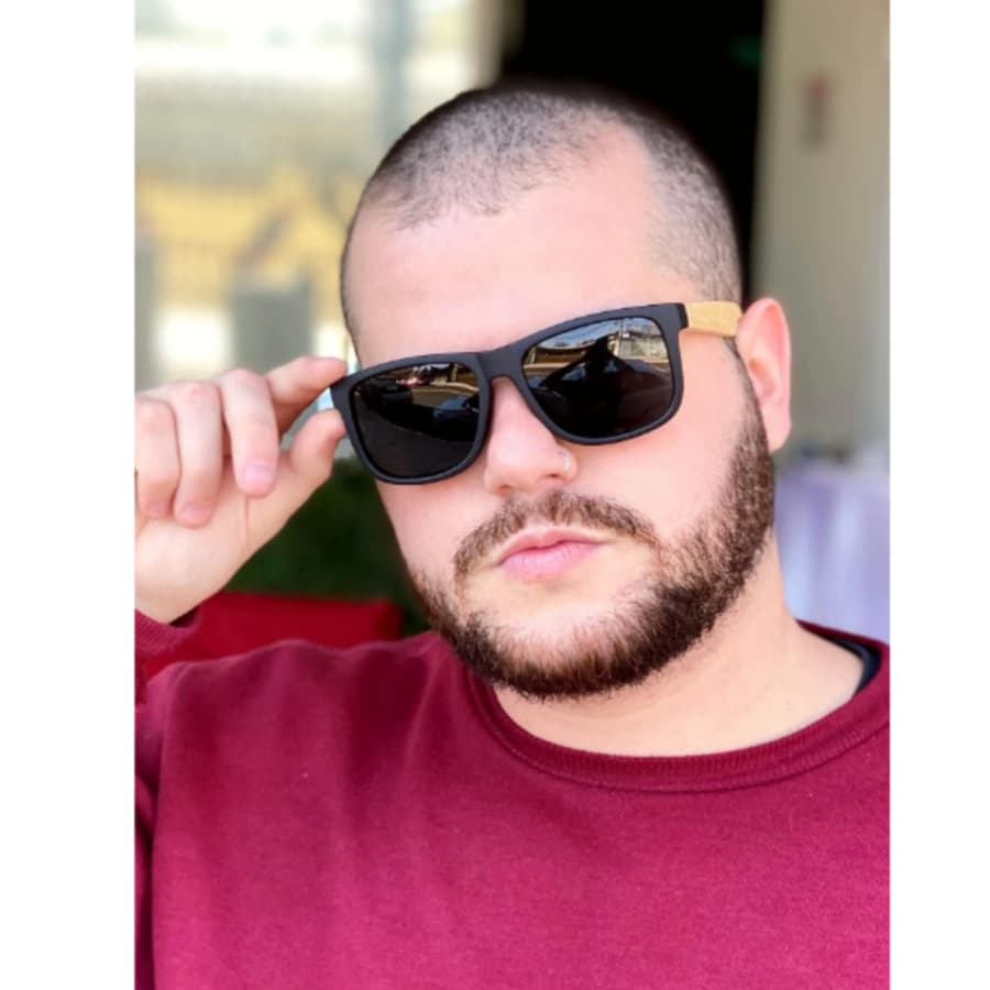 Óculos de Sol Madeira Bambu Premium Oculos Masculino Quadrado Verão 56171