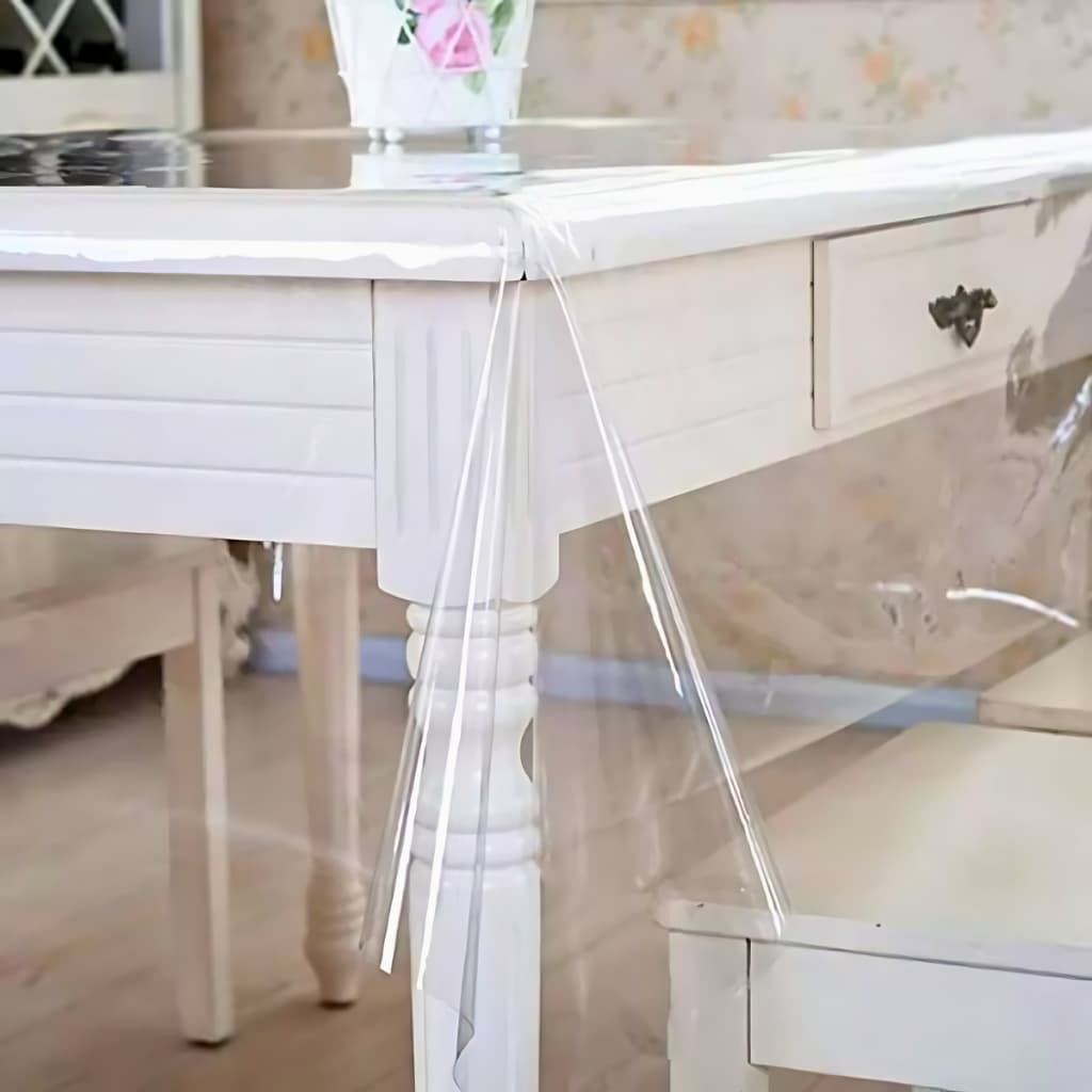 Toalha De Mesa Transparente Plástico Bar Restaurante 1,40m X 1,40m Decoração Protege Arranhões