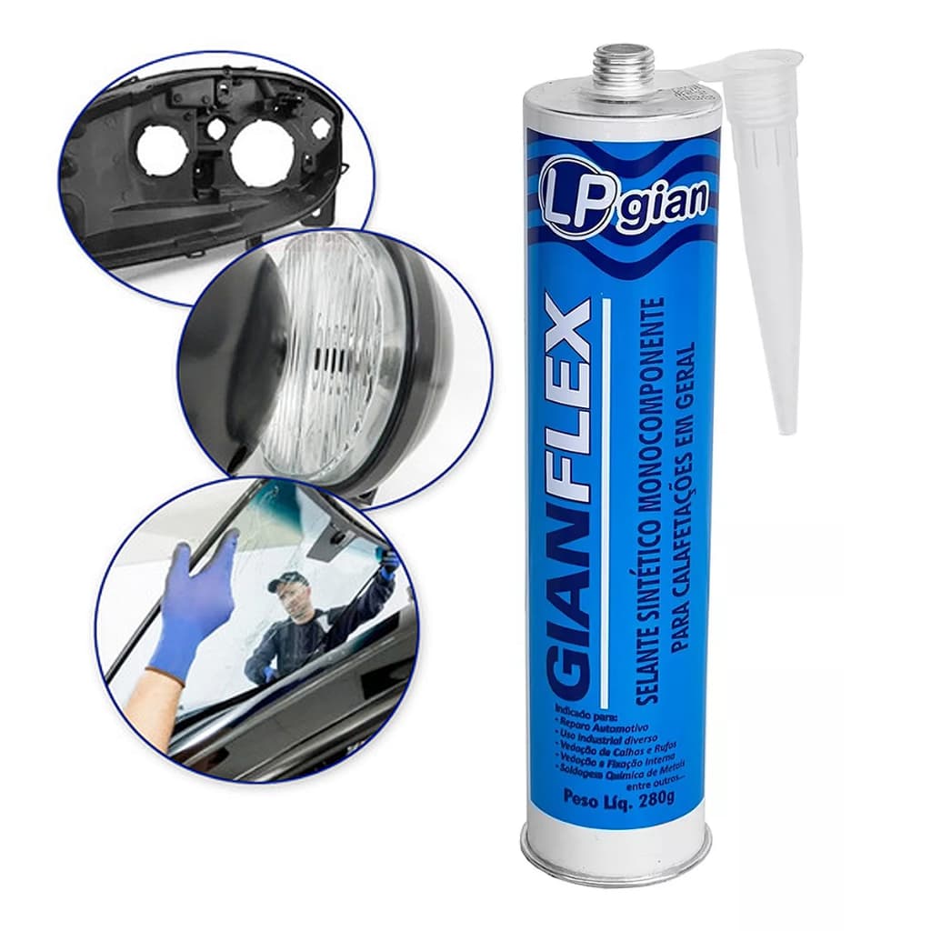Cola Silicone Pu Vedação Farois Lentes Milhas Carcaças Recuperação Farol Original Gianflex