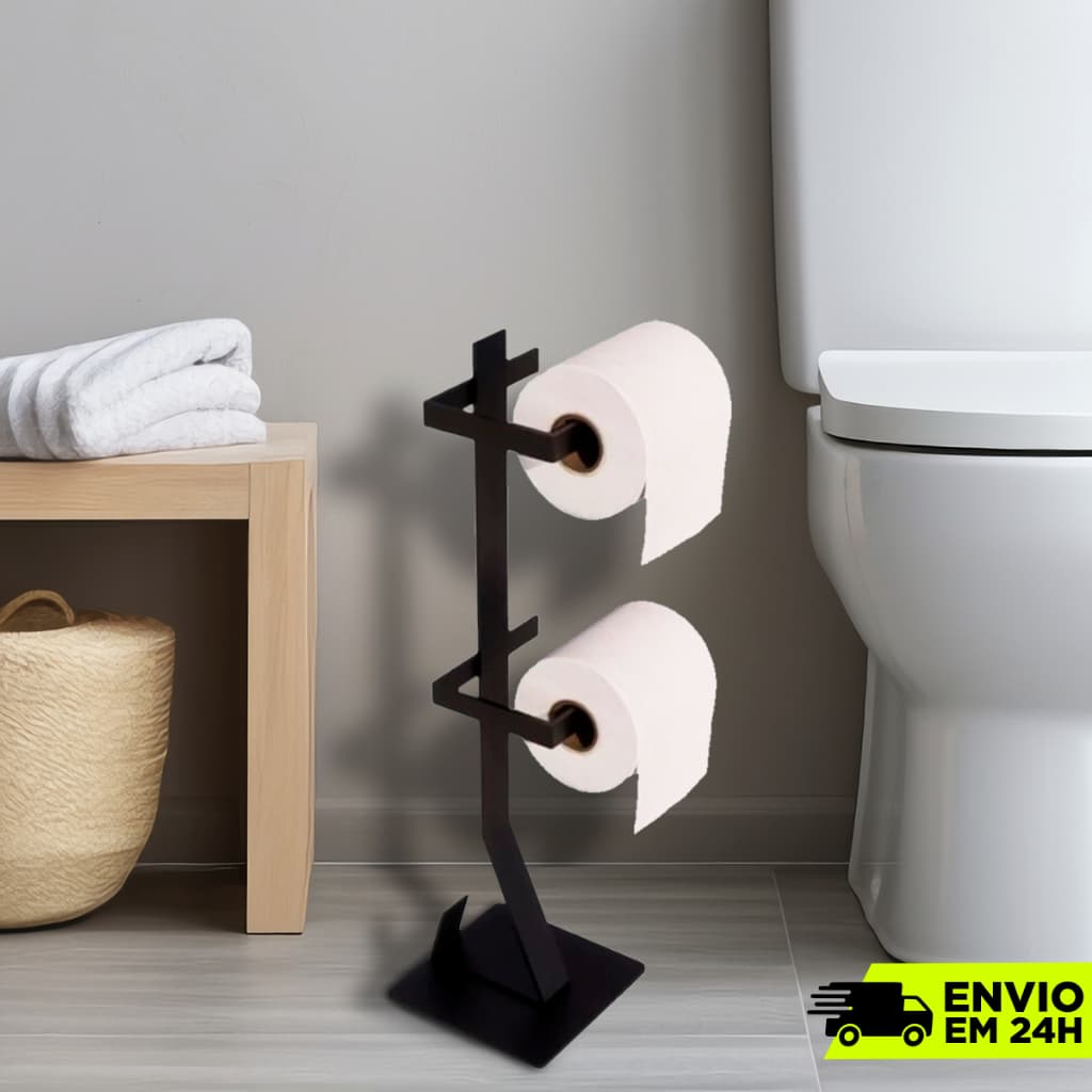 Porta Papel Higiênico De Chão 2 Rolos Cores
