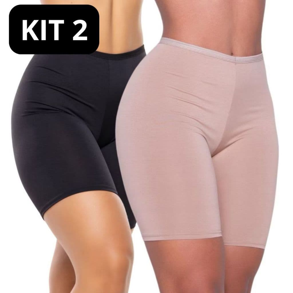 KIT 2 Short Segunda Pele Anagua Feminino Anágua Calção Feminino