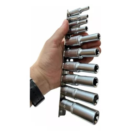 Kit Pito Caximbo Soquete Torx 1/4 E 1/2 E4 A E20 10 Pçs - Corneta