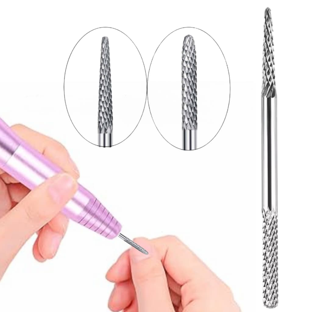 Broca de tungstênio ponta agulha pequena para acabamento/limpeza da unha natural Cuticula cutilagem russa Unhas de Gel