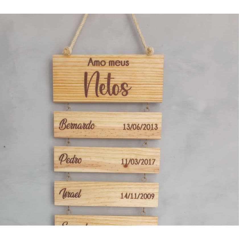 Placa de Netos Personalizada em madeira para decoração
