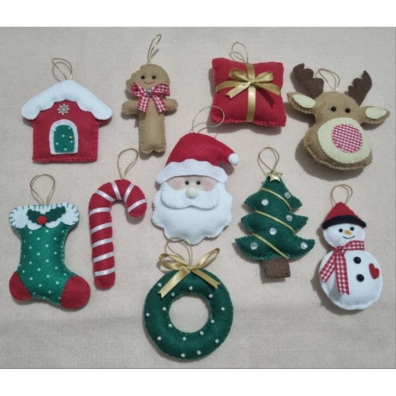 6 pingente de Natal feltro
