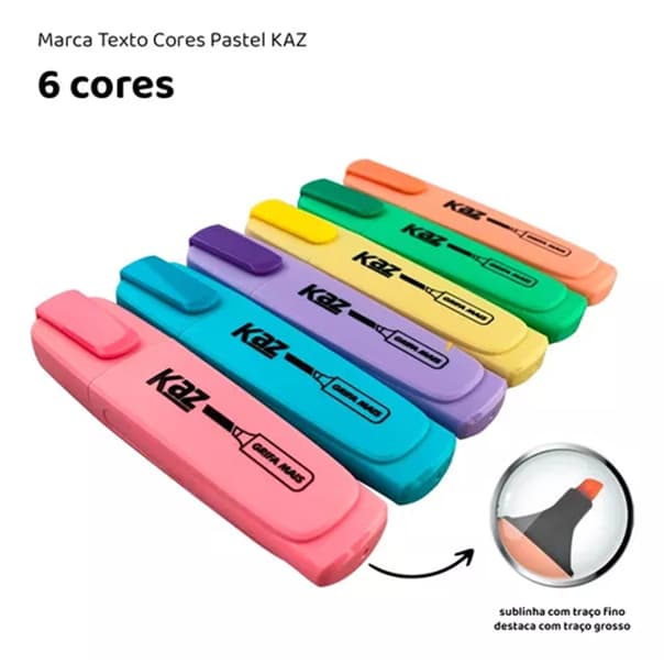 Marca Texto Tom Pastel Ponta Chanfrada