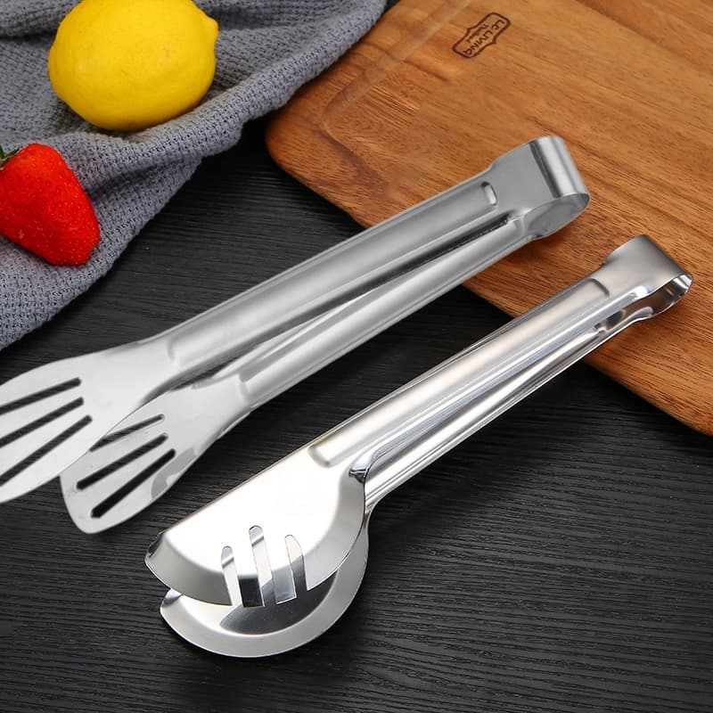 Kit 2 Peças Pegador Inox 23cm e 20cm para Salada Churrasco Massas Pegador Para Macarrão Para Cozinha