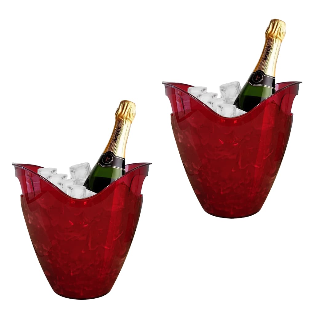 Balde de Gelo 3,3L Champanheira Acrílico Resistente Garrafas Espumante Vinho Bar Kit 2pçs