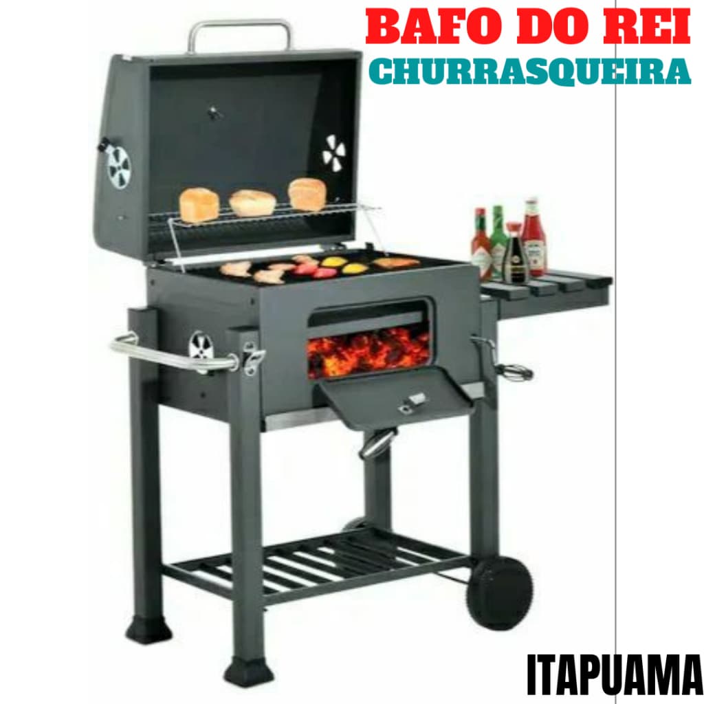 Churrasqueira Imperador Luxo com Bafo Ajustável e Termômetro de Calor
