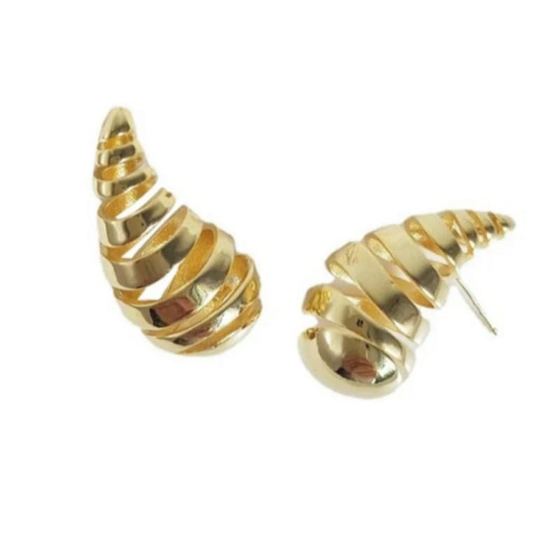 Brinco Gota Espiral Dourado