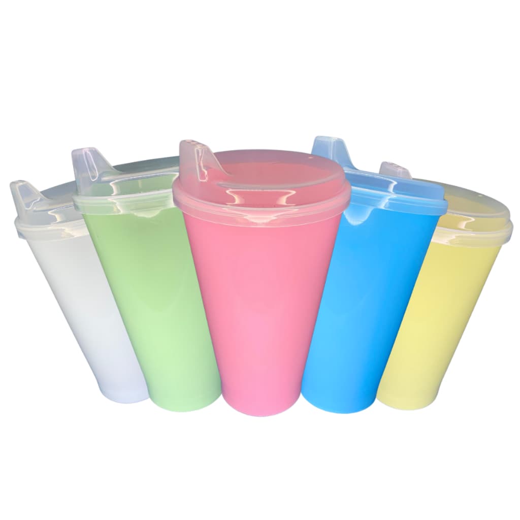 Copo Infantil 400Ml de Plástico com Tampa de Bico para Suco Água Leite