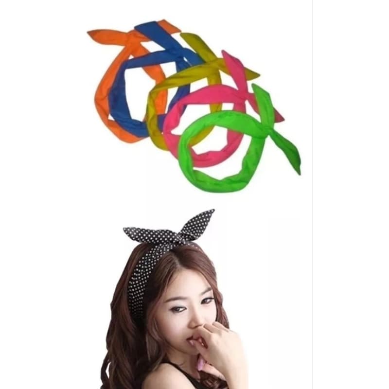 Kit 3 Tiaras Bandana Pin-up Várias Cores