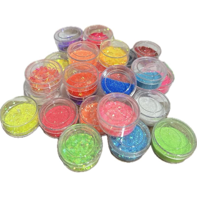 Kit Glitter c/27 cores 1,4g cada potinho KIT ESCOLAR (Cores Neon Sortidas)