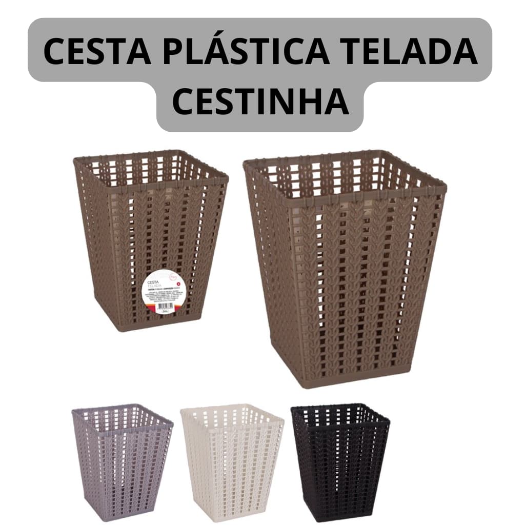 CESTA MULTIUSO TELADA MÉDIA PORTA TRECO CESTA ORGANIZADORA