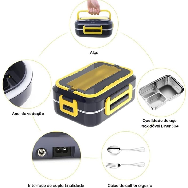 Marmita Elétrica Térmica Doméstica E Veículo 12v / Bivolt