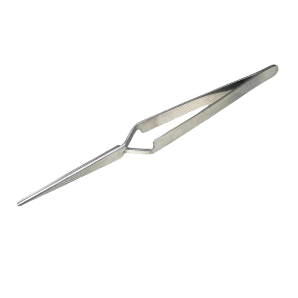 Pinça Pressão Cruzada Reta Relojoeiro Ourives Aço 150mm