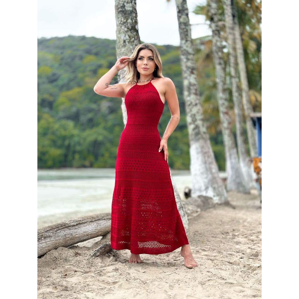 Vestido Longo Feminino Trico Tricot Sereia Verão Lançamento