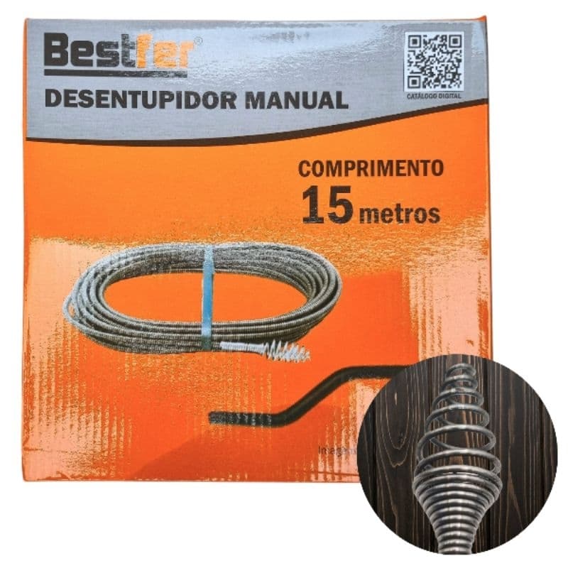 Desentupidor tufão 15m 15 metros de vaso sanitário pia ralo tanque cozinha esgoto pias e ralos manual flexível