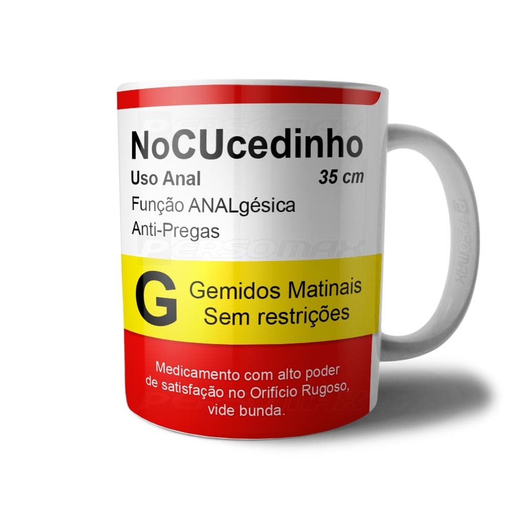 Caneca NoCUcedinho Meme Rótulo Caixa Remédio Xícara de Cerâmica Criativa Divertida Zoeira com Amigos