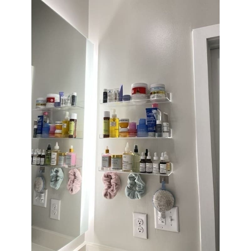 Prateleira invisível flutuante acrílico organizador decoração tipo U - Quarto banheiro funkos bonecos