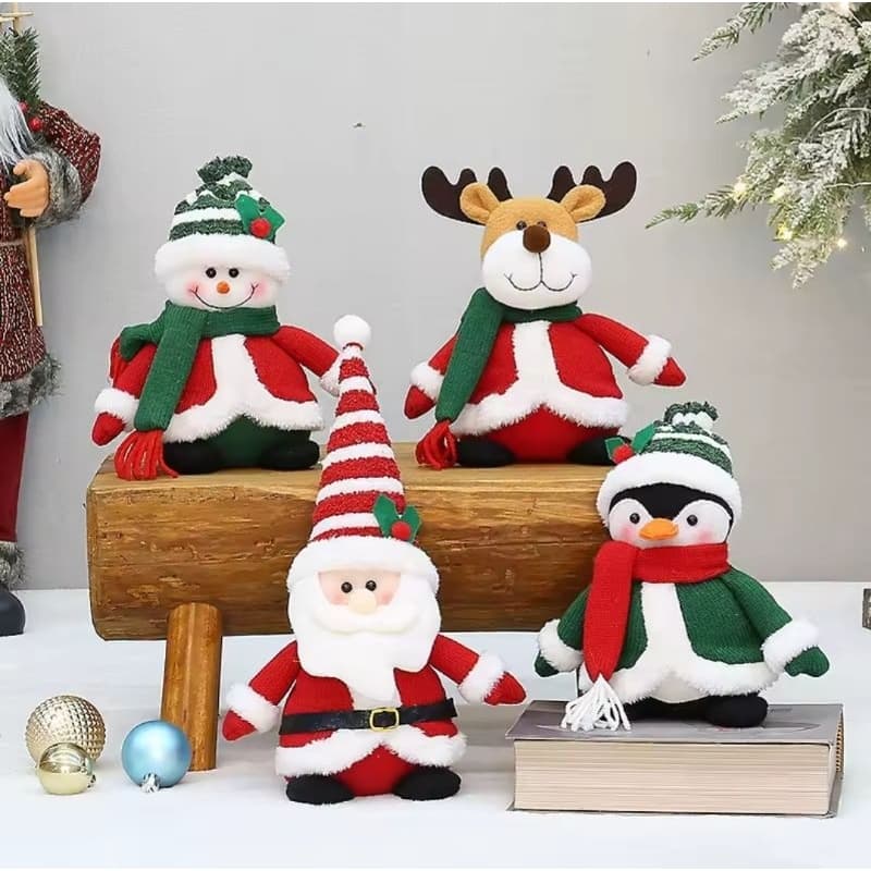 Pelúcia Boneco de Neve Natal Papai Noel Brinquedo Decoração Fofinha Rena Pinguim