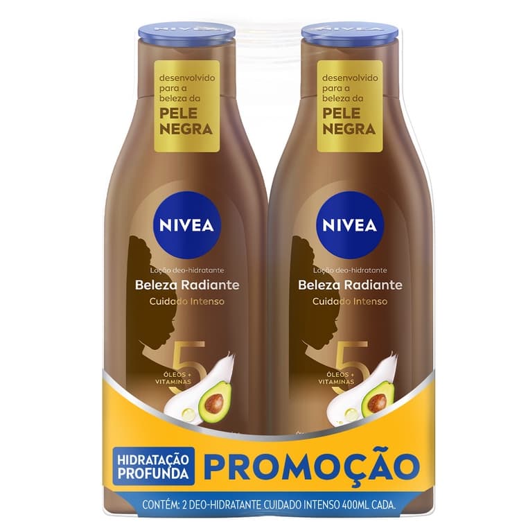 NIVEA Promopack Hidratante Desodorante Beleza Radiante Cuidado Intenso 400ml - 2un