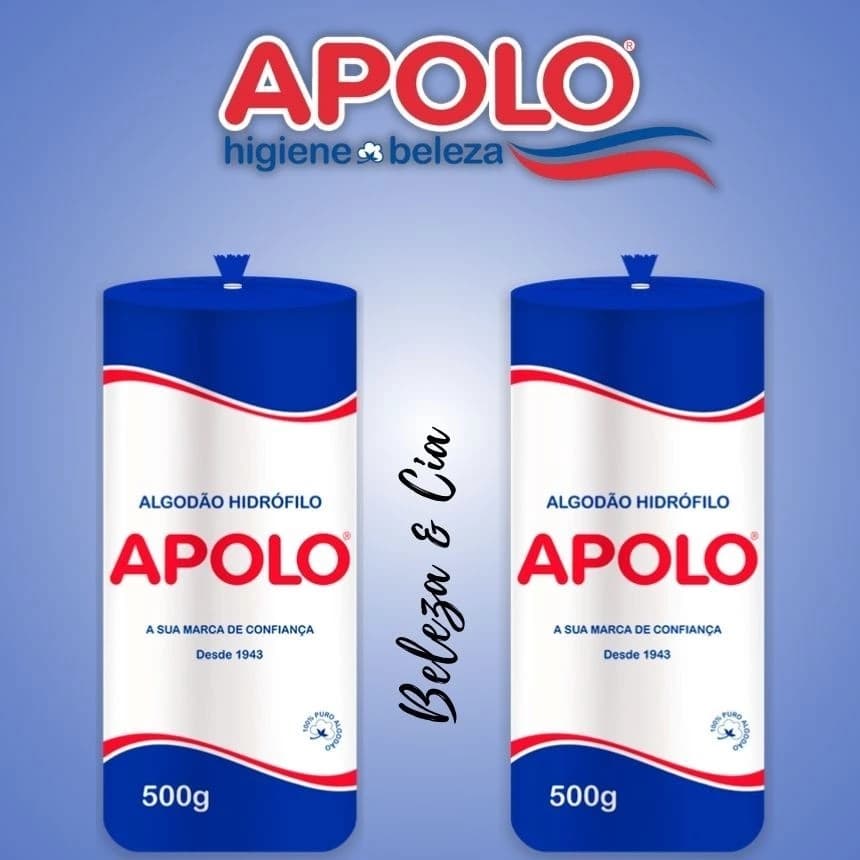 Kit Algodão Hidrófilo - 500g - 2 Unidades  Apolo