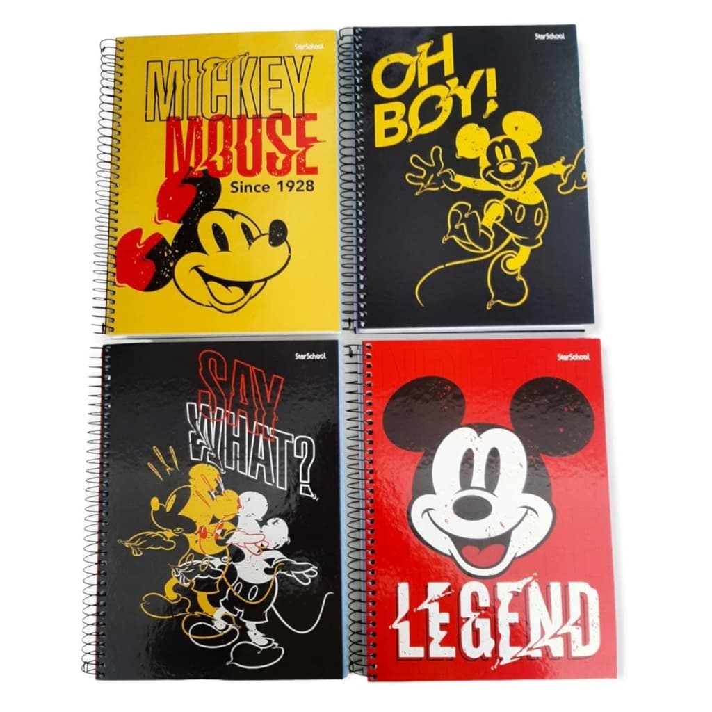 Caderno Espiral Universitario CD 10x1 160 Fls Mickey Mouse Escolas Faculdades Anotações