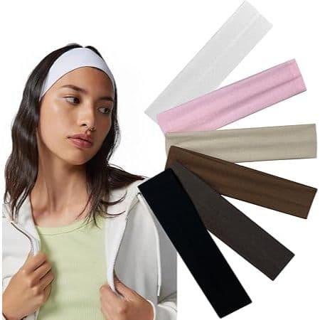 6 Faixas de cabelo Bandana  anos 90 tiara  acessório para esportes e yoga CORES NEUTRAS